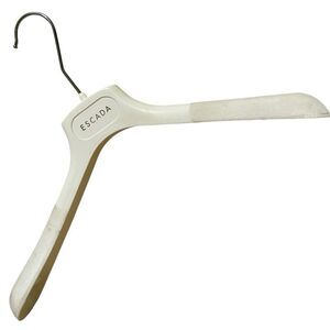 Vintage Escada Plastic Garment Coat Hanger Velvet-Like Non-Slip Fabric Gold Logo